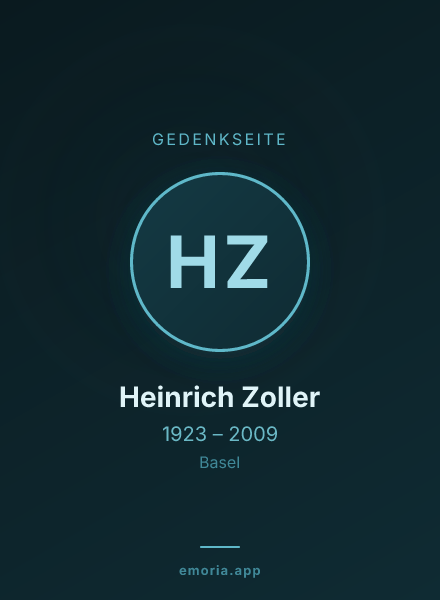 Gedenkportrait von Heinrich Zoller