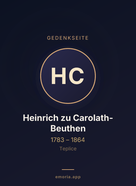Gedenkportrait von Heinrich zu Carolath-Beuthen