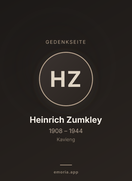 Gedenkportrait von Heinrich Zumkley