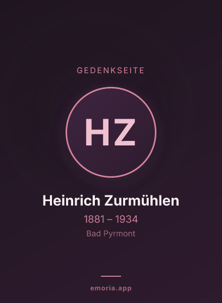 Gedenkportrait von Heinrich Zurmühlen
