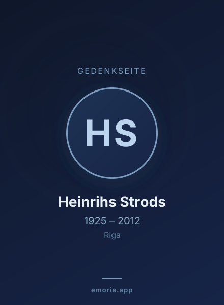Gedenkportrait von Heinrihs Strods