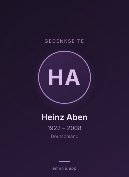 Gedenkportrait von Heinz Aben