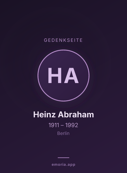Gedenkportrait von Heinz Abraham