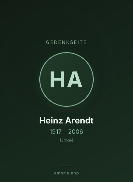 Gedenkportrait von Heinz Arendt