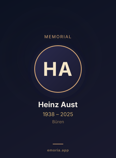Memorial portrait of Heinz Aust