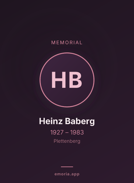 Memorial portrait of Heinz Baberg