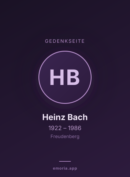 Gedenkportrait von Heinz Bach