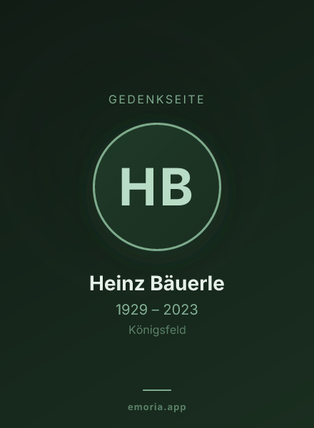 Gedenkportrait von Heinz Bäuerle