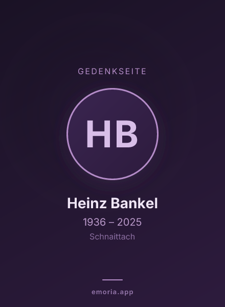 Gedenkportrait von Heinz Bankel