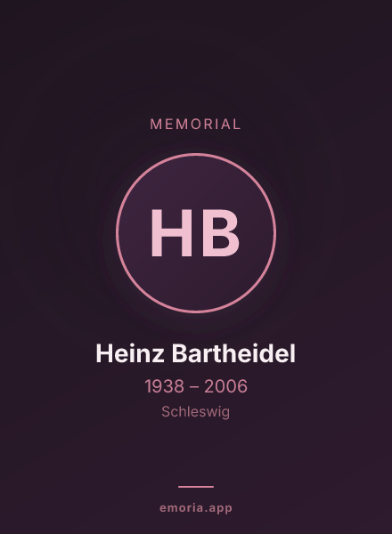 Memorial portrait of Heinz Bartheidel