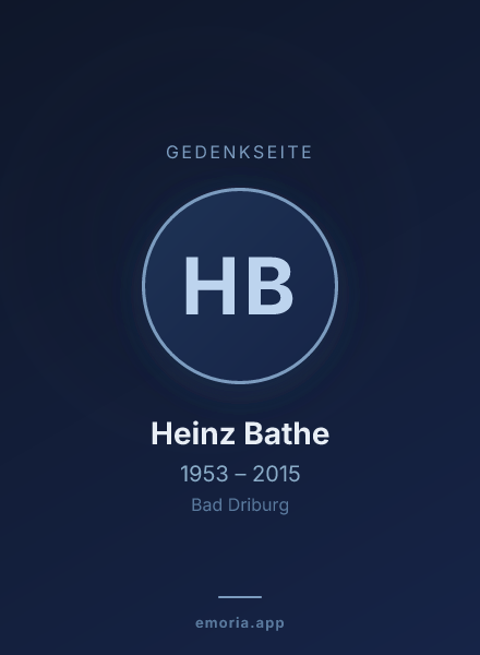 Gedenkportrait von Heinz Bathe