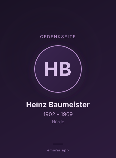 Gedenkportrait von Heinz Baumeister