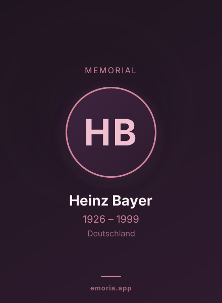 Memorial portrait of Heinz Bayer
