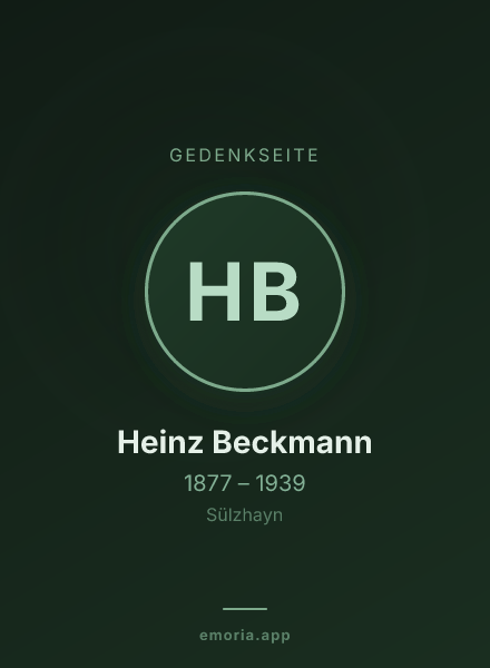 Gedenkportrait von Heinz Beckmann