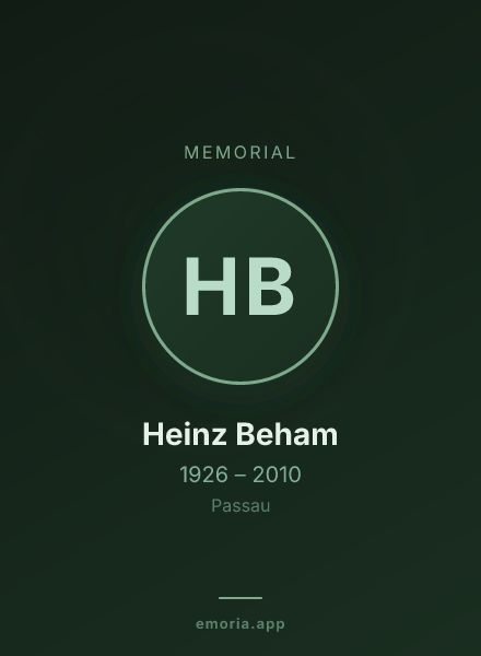 Memorial portrait of Heinz Beham
