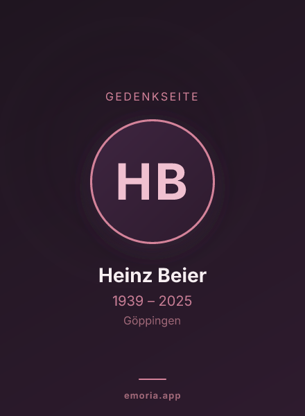 Gedenkportrait von Heinz Beier