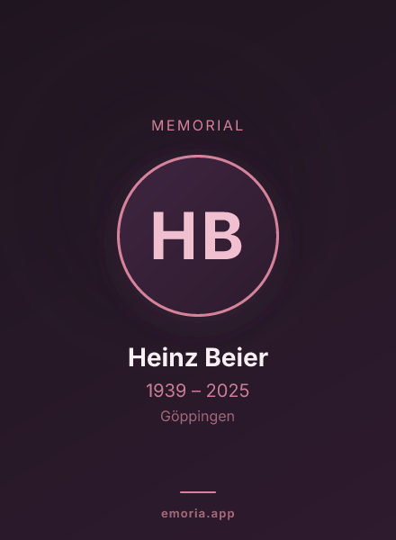Memorial portrait of Heinz Beier