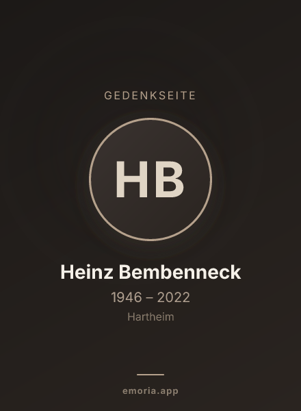 Gedenkportrait von Heinz Bembenneck