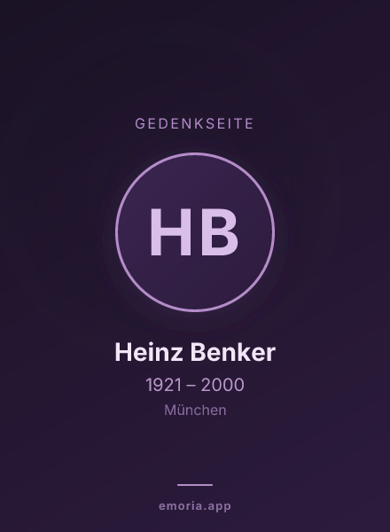 Gedenkportrait von Heinz Benker