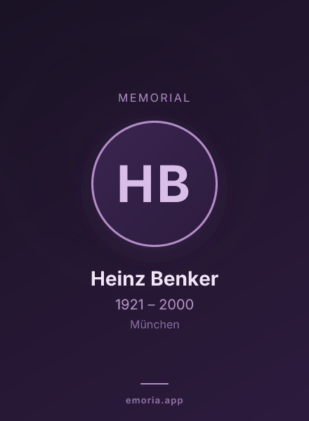 Memorial portrait of Heinz Benker