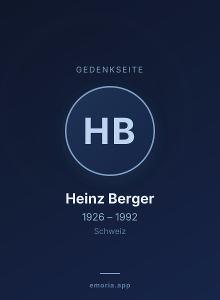 Gedenkportrait von Heinz Berger