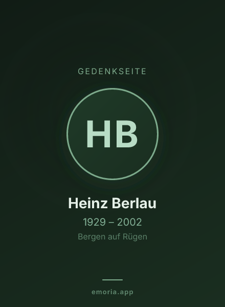 Gedenkportrait von Heinz Berlau