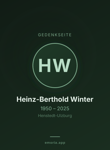 Gedenkportrait von Heinz-Berthold Winter