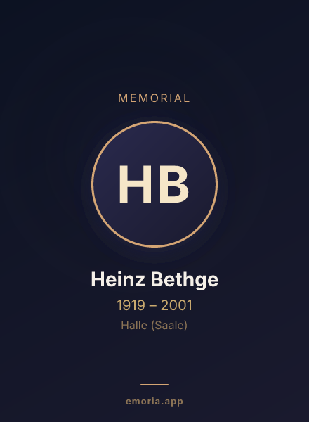 Memorial portrait of Heinz Bethge