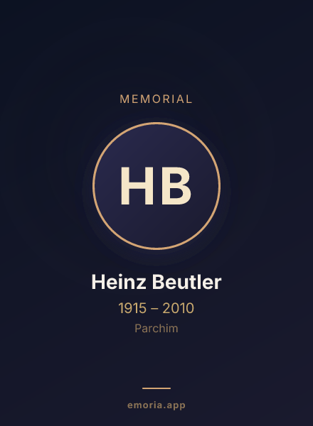 Memorial portrait of Heinz Beutler