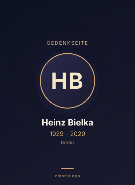 Gedenkportrait von Heinz Bielka