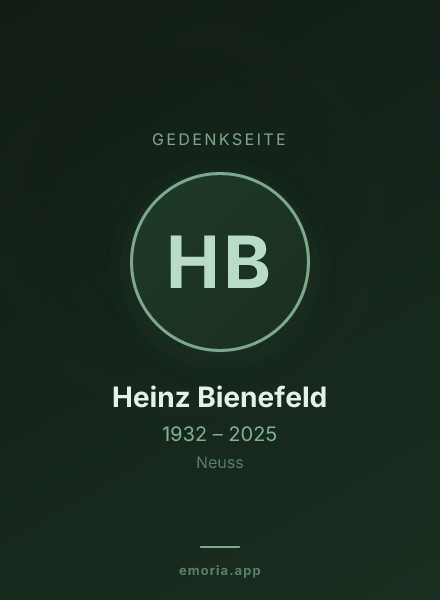 Gedenkportrait von Heinz Bienefeld
