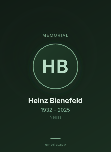 Memorial portrait of Heinz Bienefeld