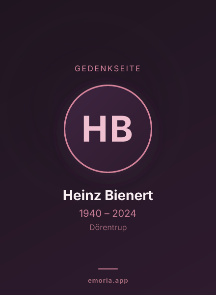 Gedenkportrait von Heinz Bienert