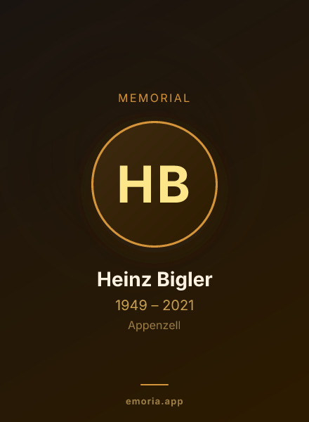 Memorial portrait of Heinz Bigler