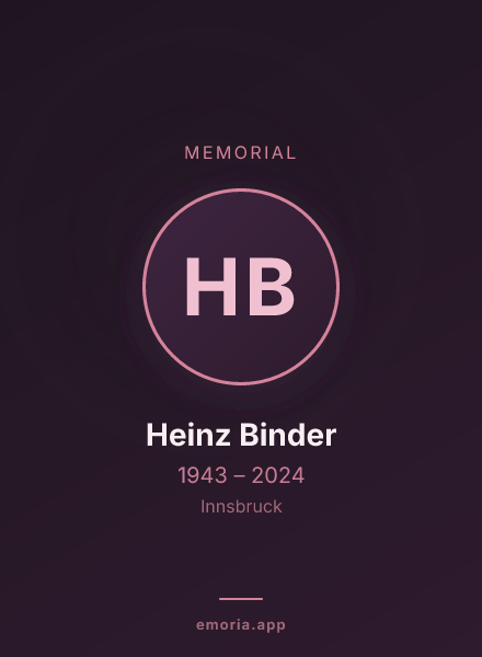 Memorial portrait of Heinz Binder