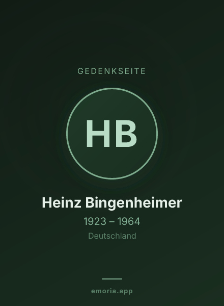 Gedenkportrait von Heinz Bingenheimer