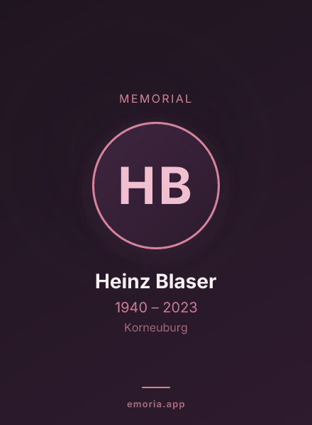 Memorial portrait of Heinz Blaser