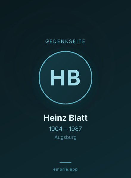Gedenkportrait von Heinz Blatt