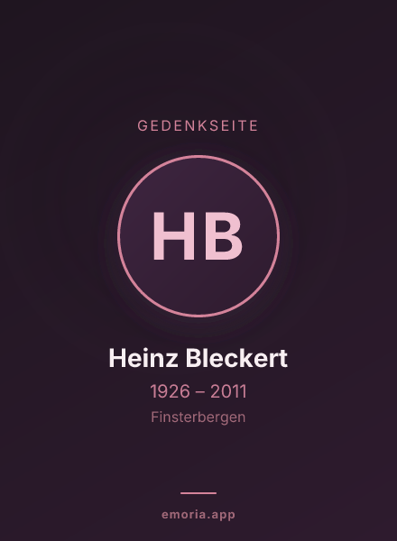 Gedenkportrait von Heinz Bleckert