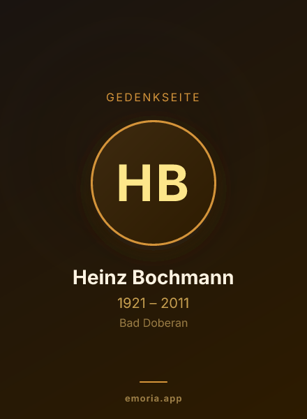 Gedenkportrait von Heinz Bochmann