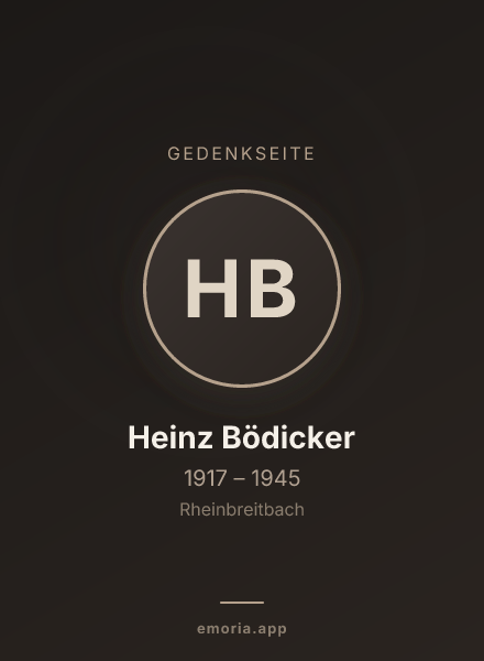 Gedenkportrait von Heinz Bödicker