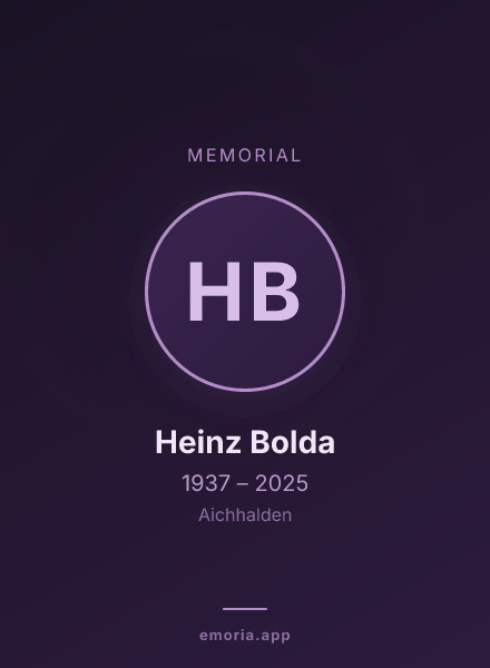 Memorial portrait of Heinz Bolda