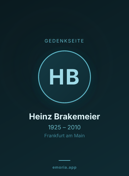Gedenkportrait von Heinz Brakemeier