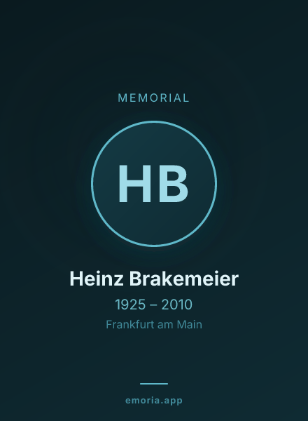 Memorial portrait of Heinz Brakemeier