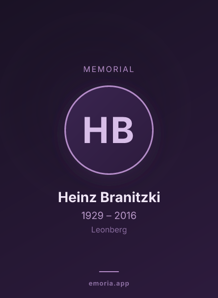 Memorial portrait of Heinz Branitzki
