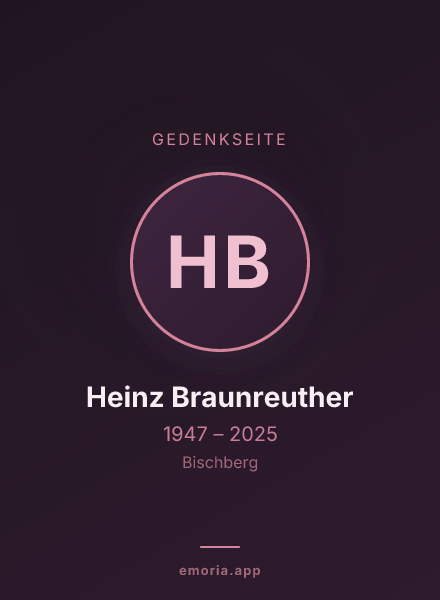 Gedenkportrait von Heinz Braunreuther