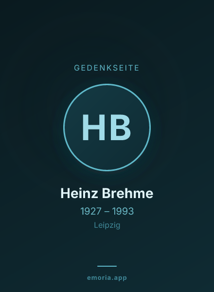 Gedenkportrait von Heinz Brehme