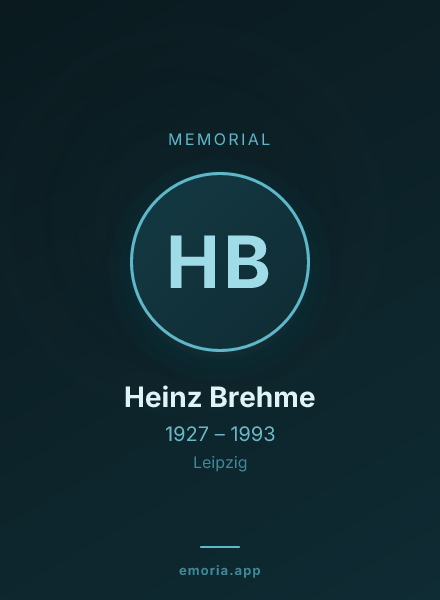 Memorial portrait of Heinz Brehme