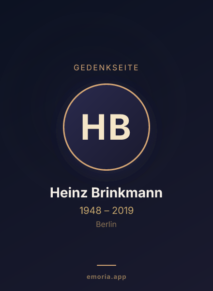 Gedenkportrait von Heinz Brinkmann