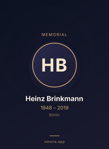 Memorial portrait of Heinz Brinkmann